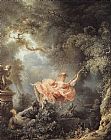 Jean-honore Fragonard Famous Paintings - The Swing